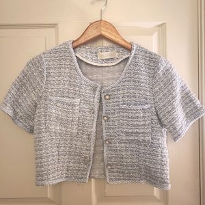 🩵Tweed short sleeve cropped jacket🩵